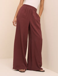 Burgundy Relaxed Wide Leg Trouser