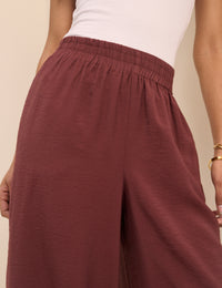 Burgundy Relaxed Wide Leg Trouser