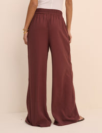 Burgundy Relaxed Wide Leg Trouser