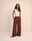 Burgundy Relaxed Wide Leg Trouser