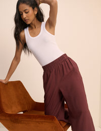 Burgundy Relaxed Wide Leg Trouser