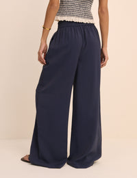 Navy Relaxed Wide Leg Trouser