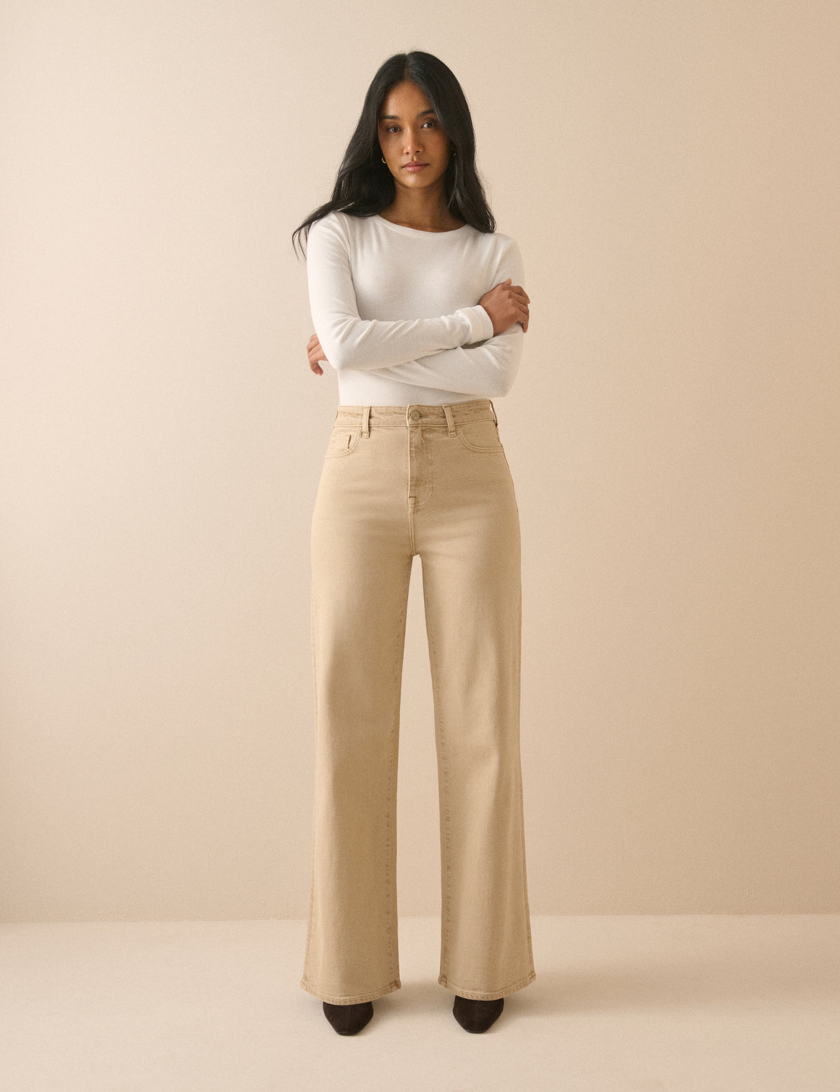 Stone High Rise Soho Wide Leg Jeans