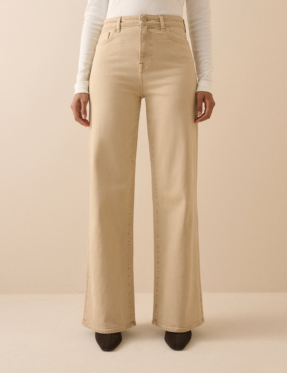 Stone High Rise Soho Wide Leg Jeans