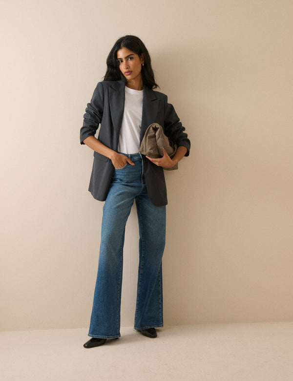 Grey Single Breasted Alexa Blazer