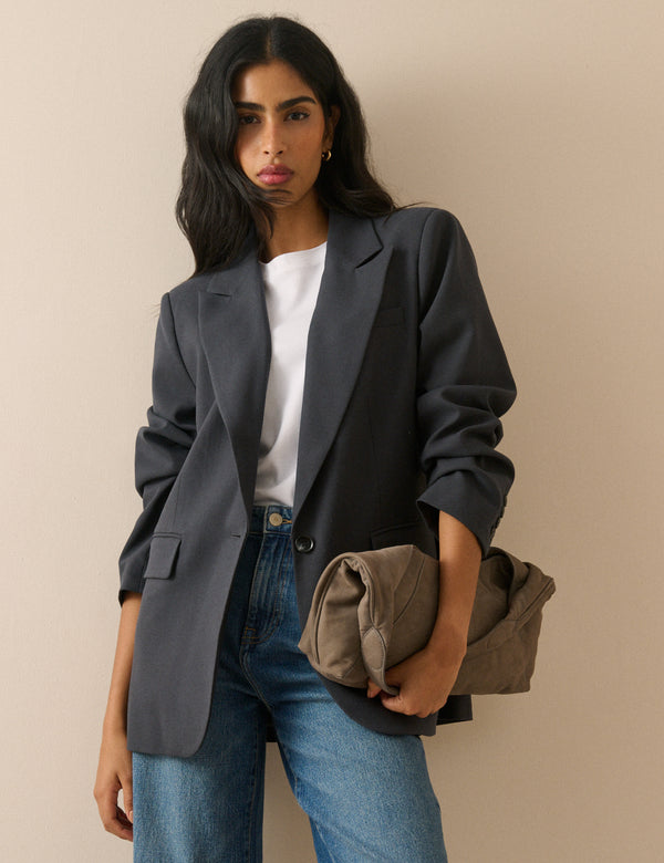 Grey Single Breasted Alexa Blazer