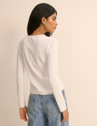 White Broiderie Trim Cardigan