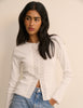 White Broiderie Trim Cardigan