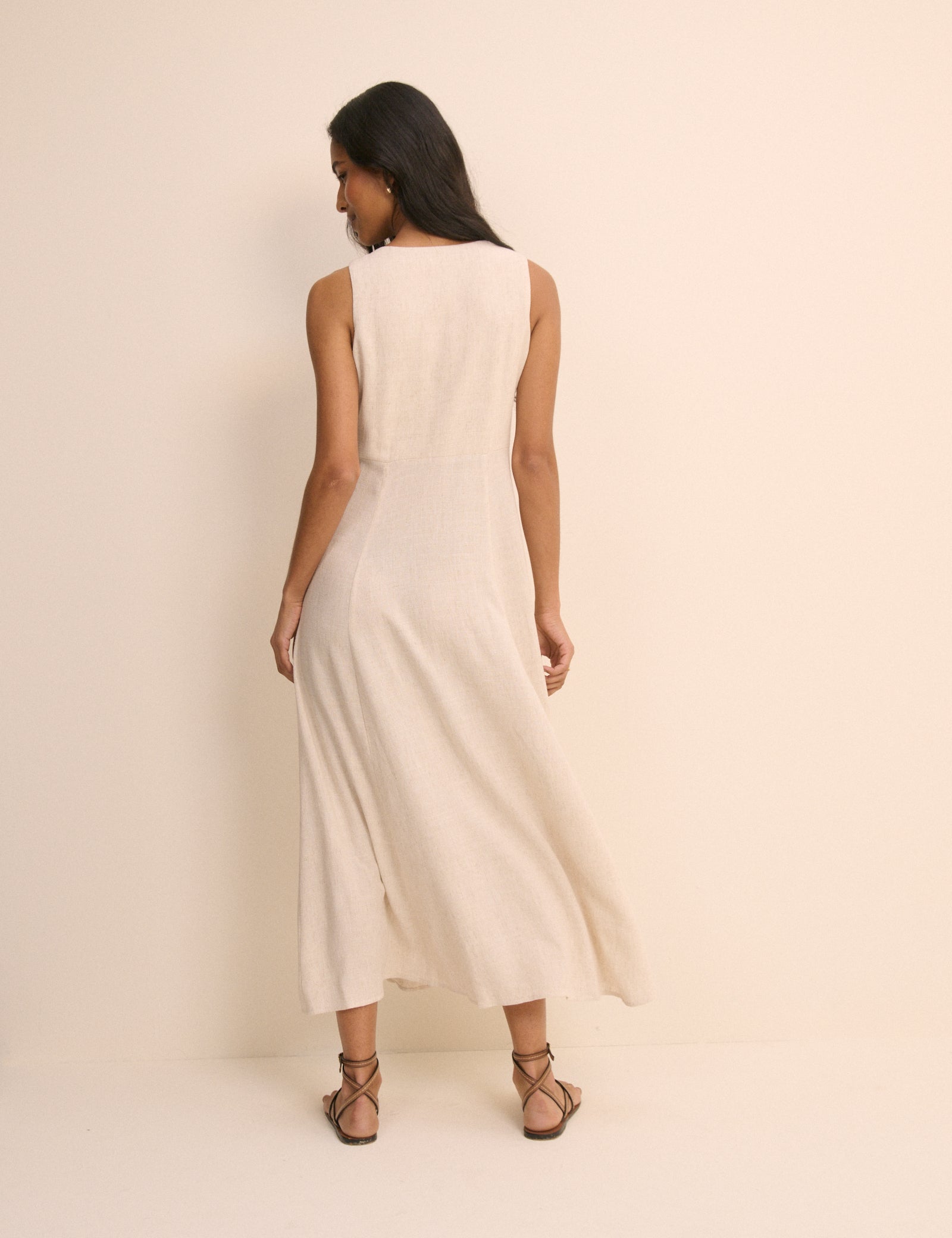 Stone Sleeveless Avery Midi Dress