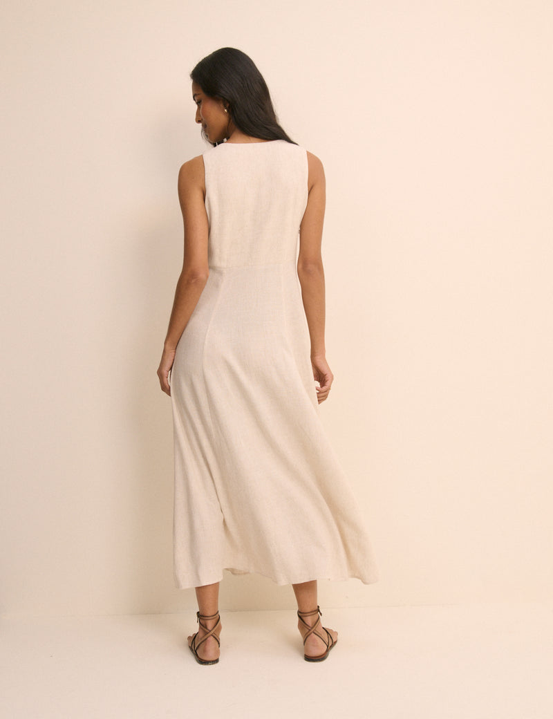 Stone Sleeveless Avery Midi Dress
