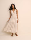 Stone Sleeveless Avery Midi Dress