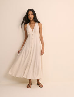 Stone Sleeveless Avery Midi Dress