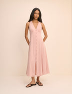 Dusty Pink Sleeveless Avery Midi Dress