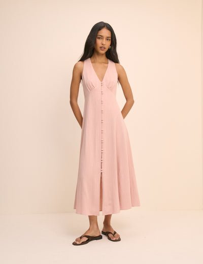 Dusty Pink Sleeveless Avery Midi Dress