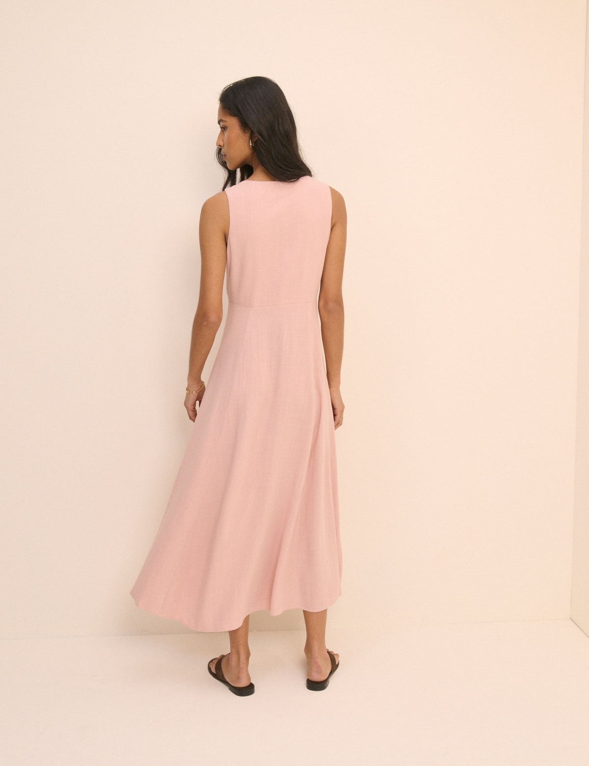 Dusty Pink Sleeveless Avery Midi Dress