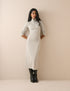 Grey Jersey Funnel Neck Finley Midi Dress