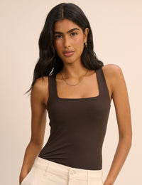 Chocolate Brown Square Neck Vest
