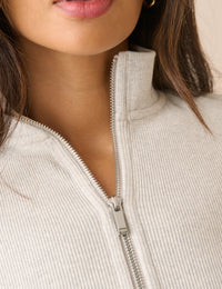 Grey Jersey High Neck Jacket
