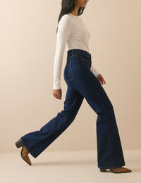Dark Blue High Rise Highbury Flare Jeans
