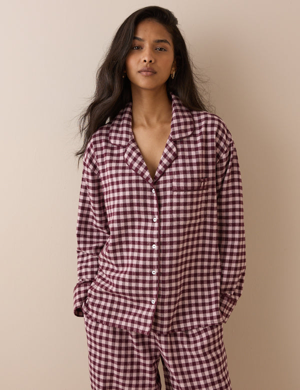 Burgundy Gingham Pyjama Set