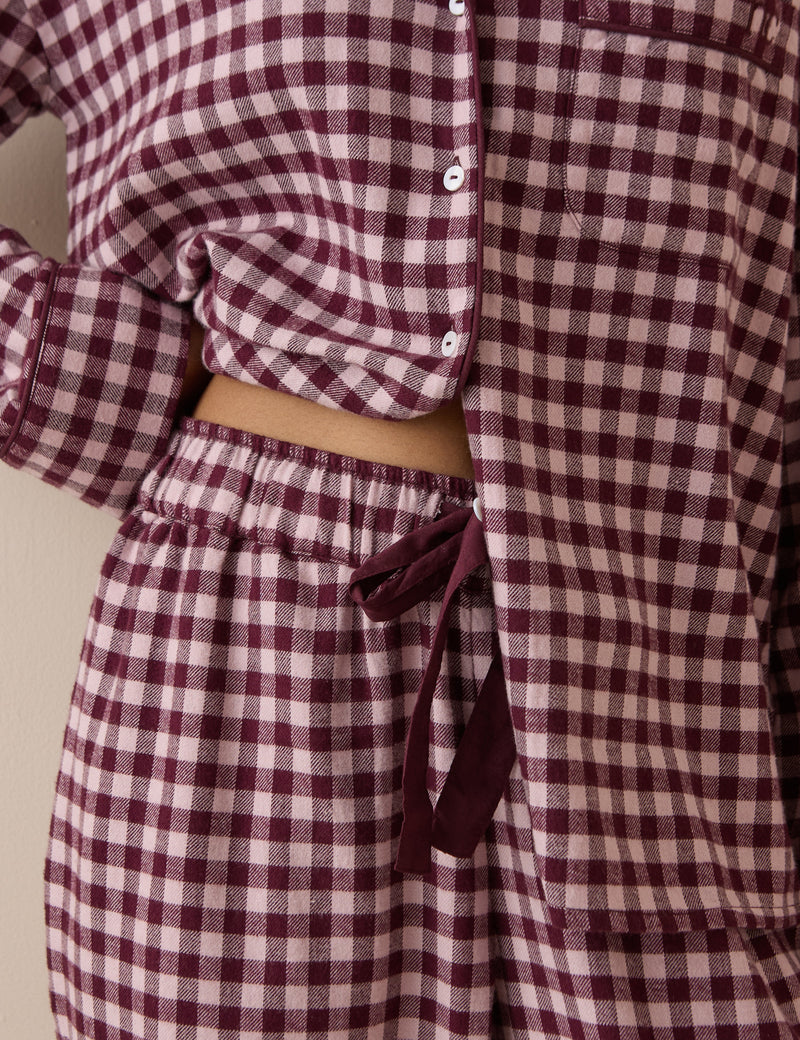 Burgundy Gingham Pyjama Set