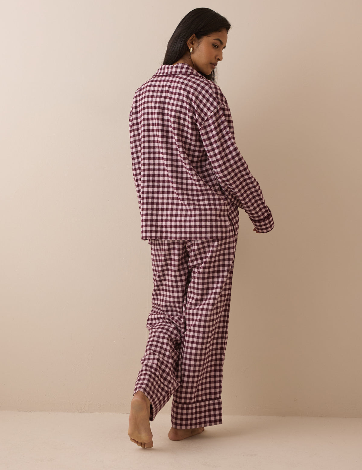 Burgundy Gingham Pyjama Set