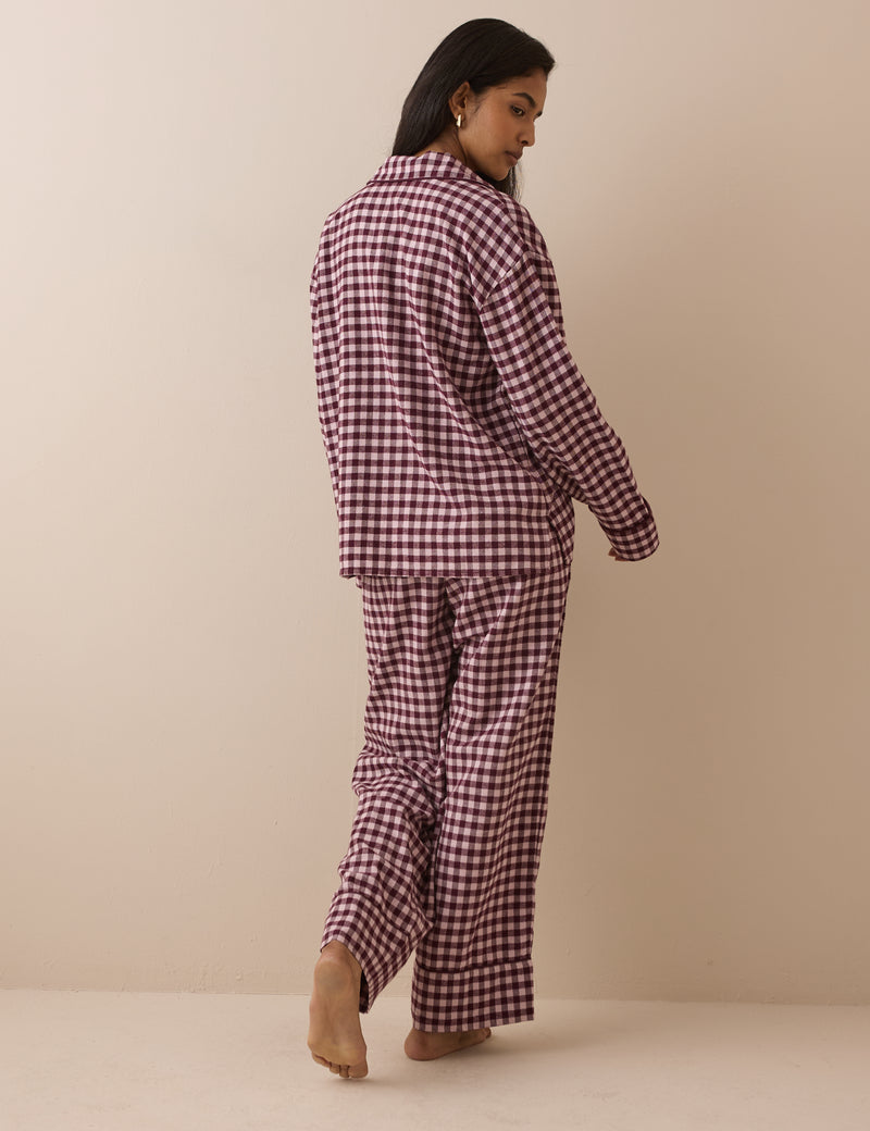 Burgundy Gingham Pyjama Set