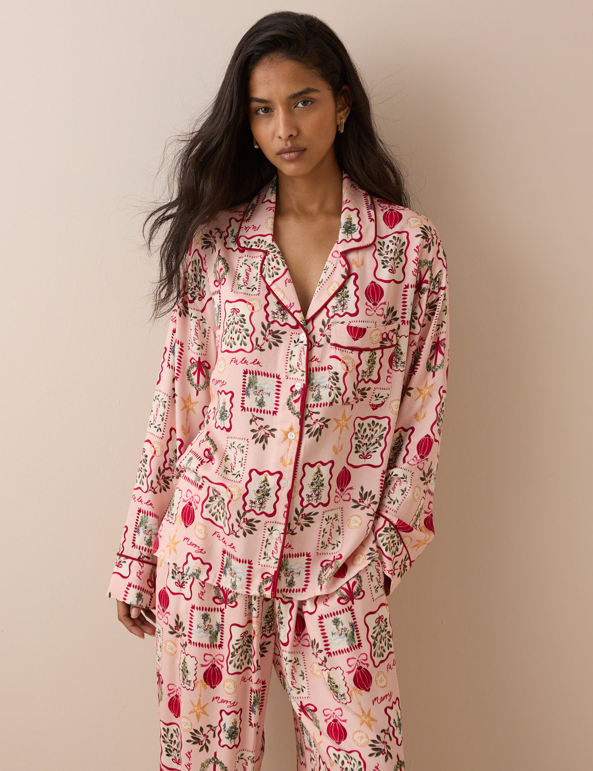 Pink Festive Pyjama Set