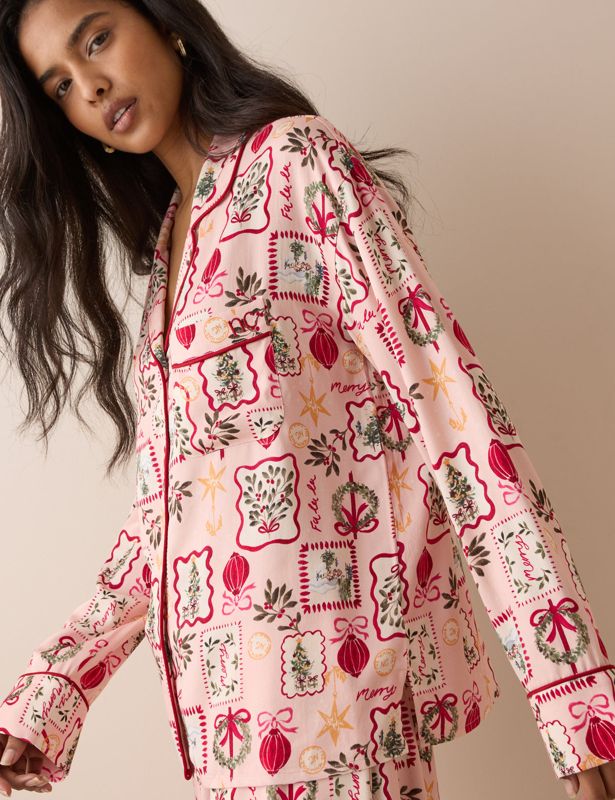 Pink Festive Pyjama Set