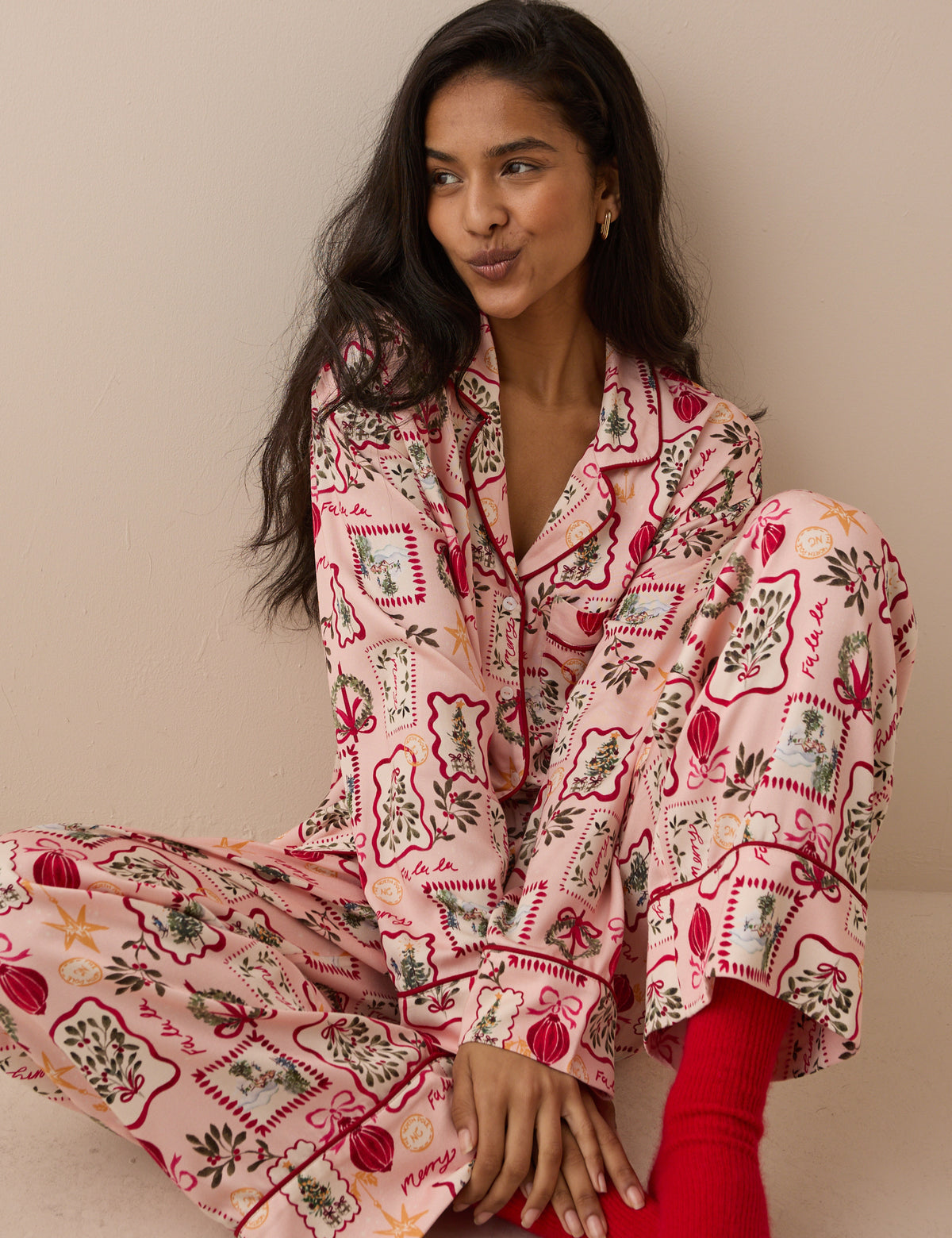 Pink Festive Pyjama Set