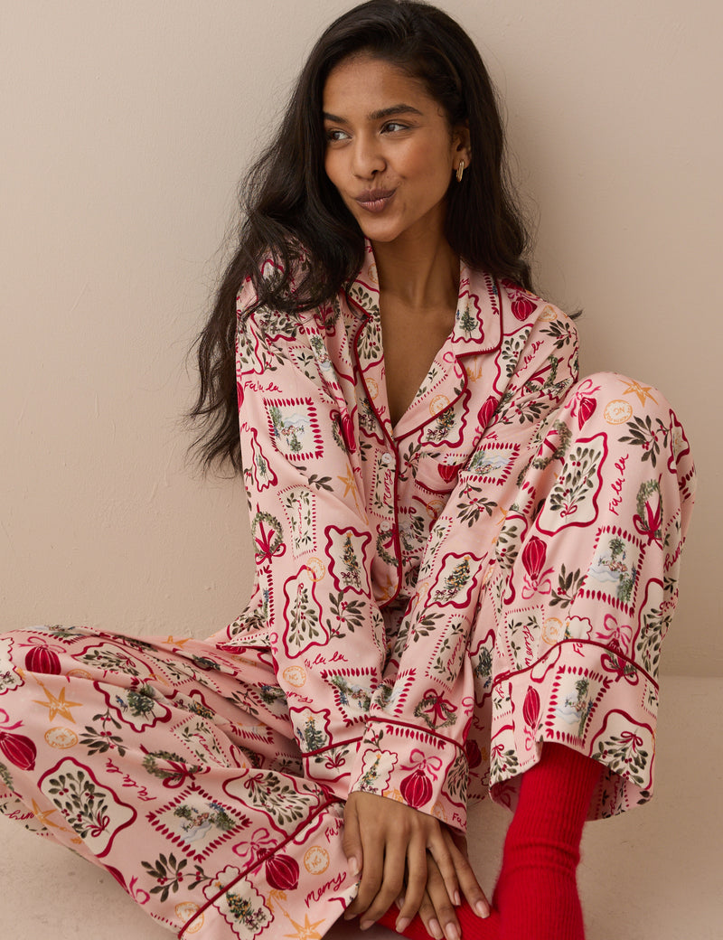 Pink Festive Pyjama Set