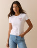 White Embroidered Baby Tee