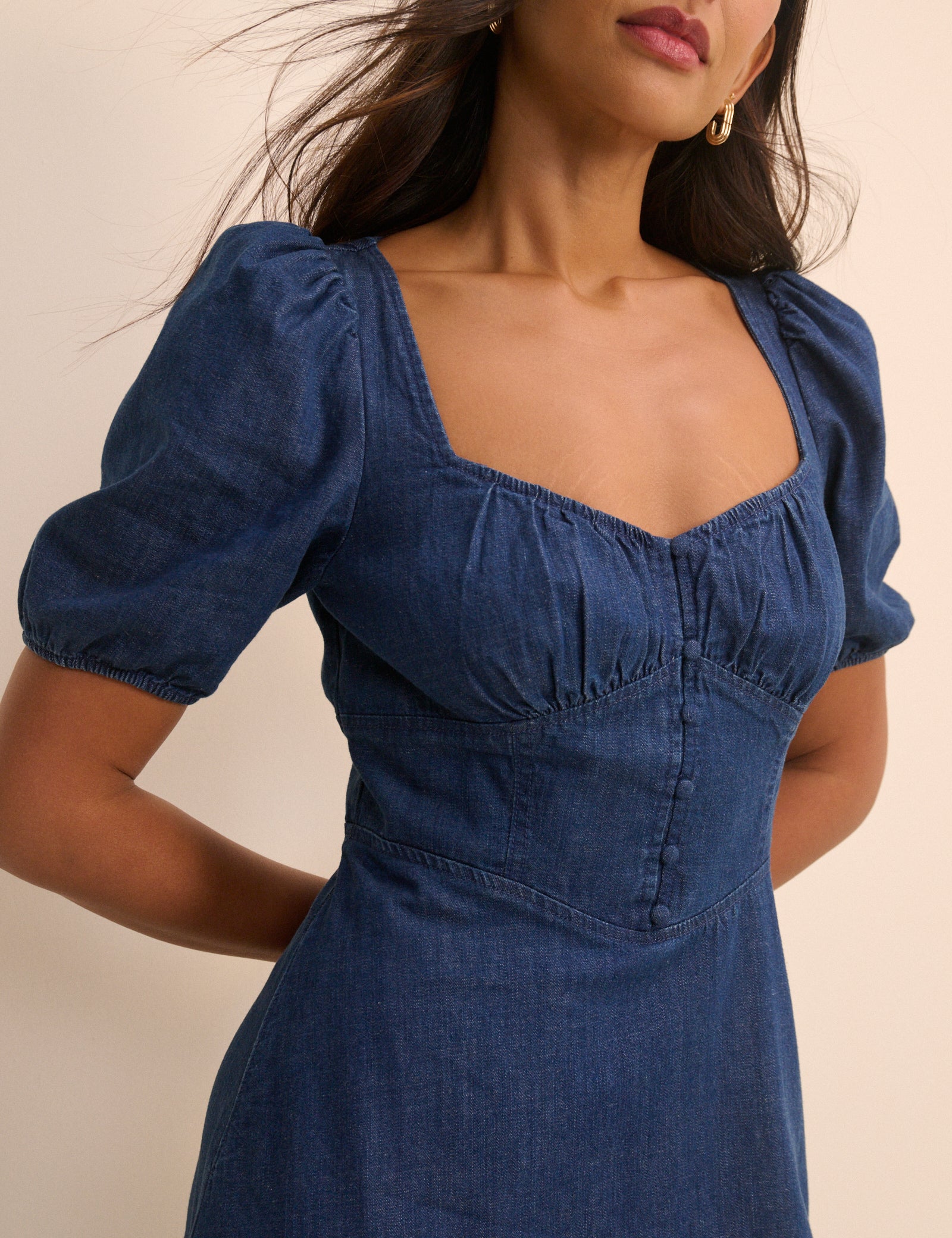 Dark Wash Denim Tulla Midi Dress