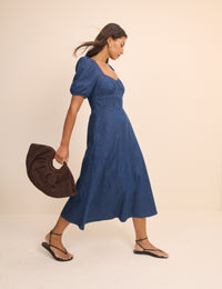Dark Wash Denim Tulla Midi Dress