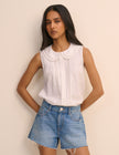 White Peter Pan Collar Sleeveless Blouse