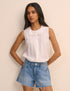 White Peter Pan Collar Sleeveless Blouse