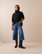 Mid Blue Denim Stretch Culottes