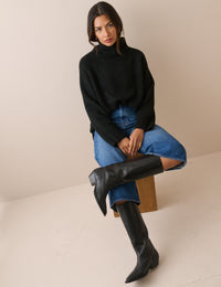 Mid Blue Denim Stretch Culottes