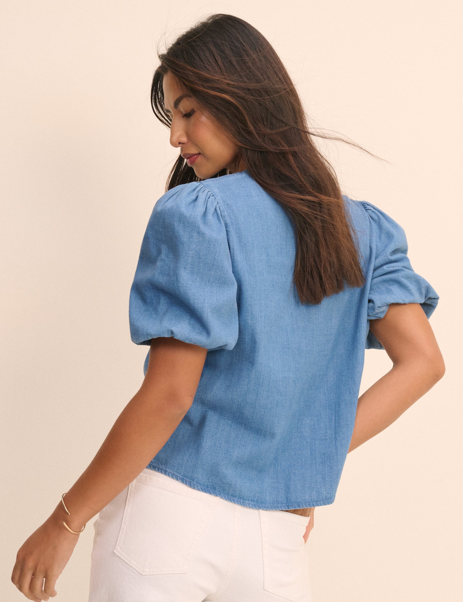 Mid Wash Denim Brooke Blouse