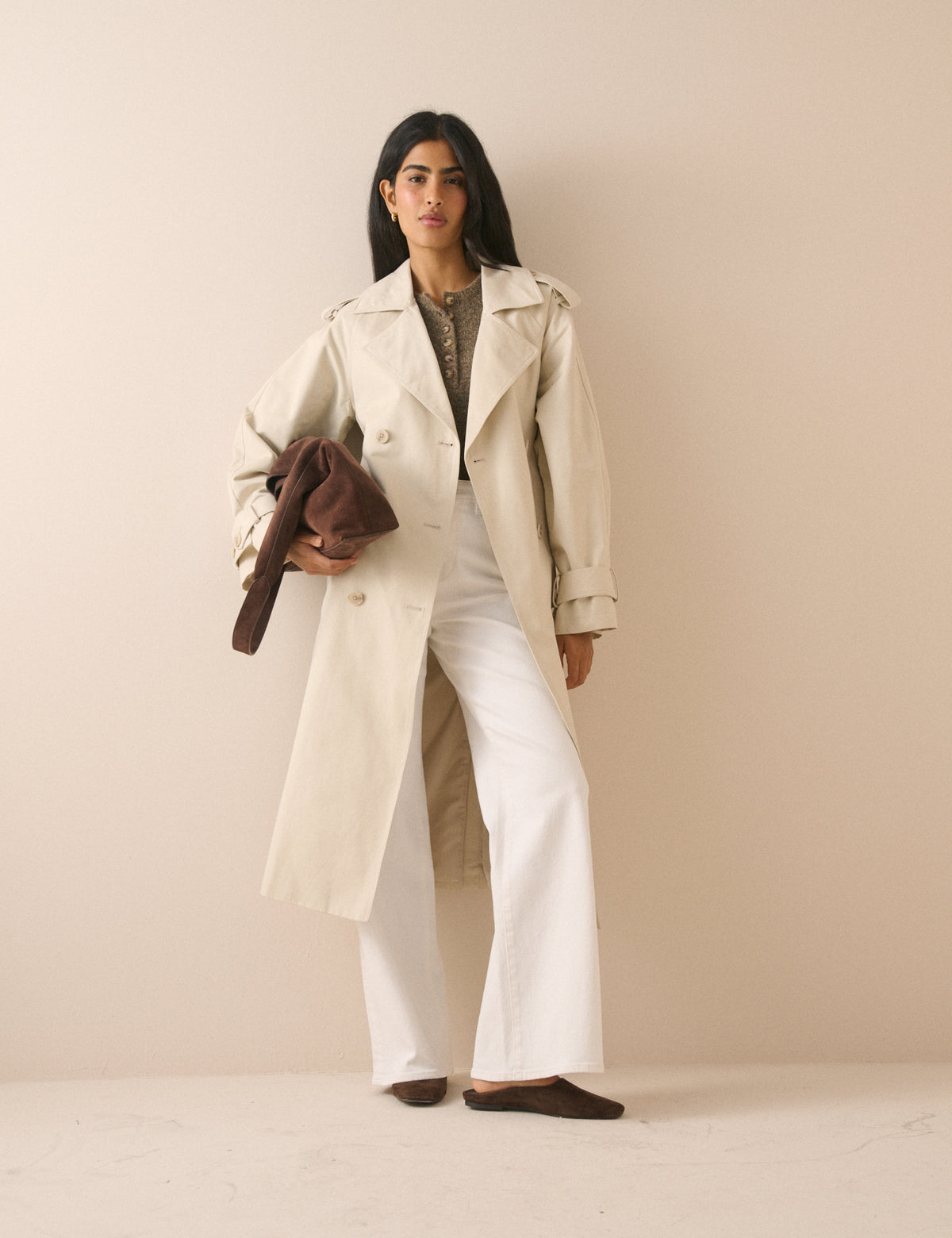 Cream Okasan Trench Coat
