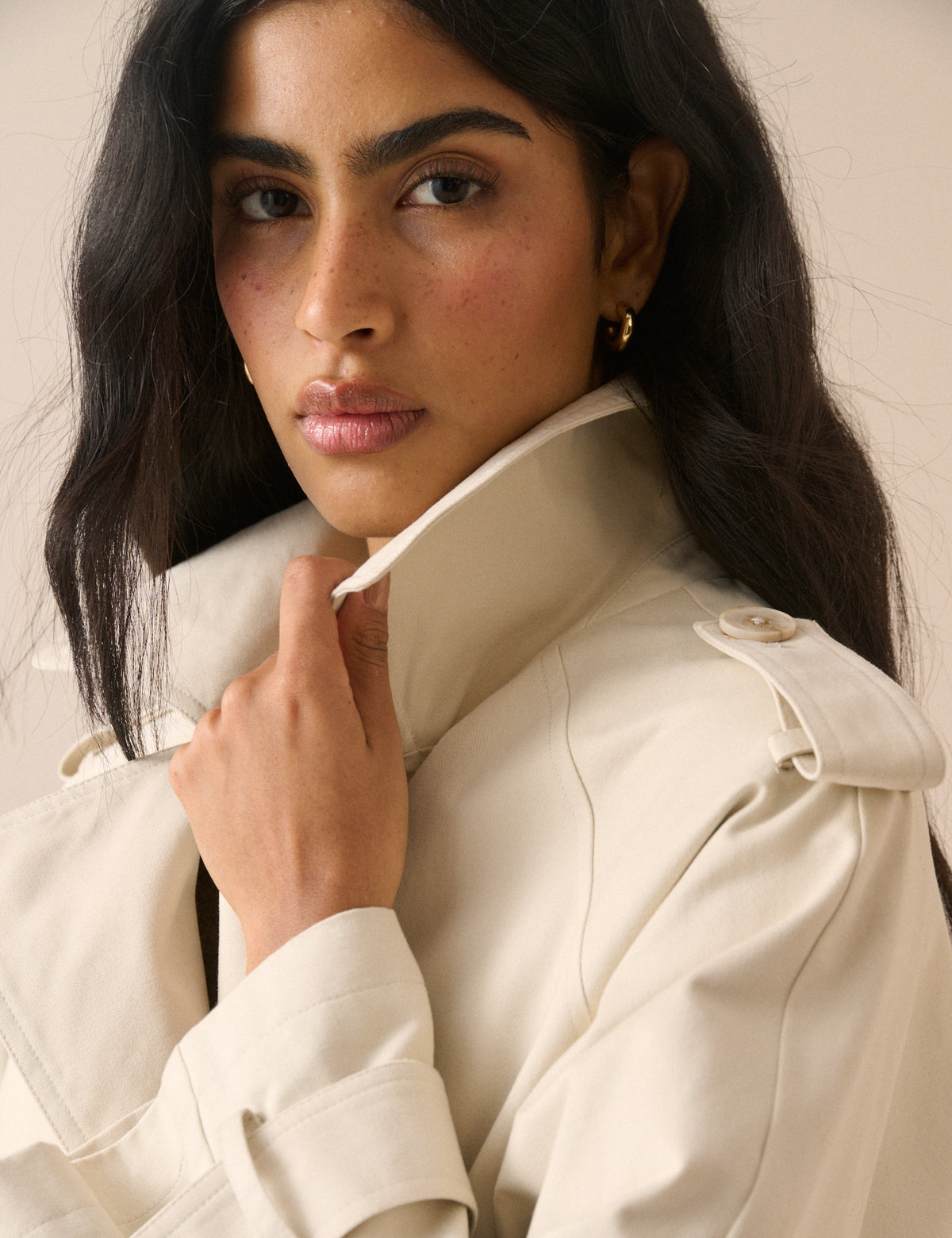 Cream Okasan Trench Coat