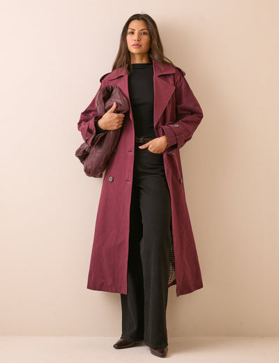 Burgundy Okasan Trench Coat