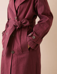 Burgundy Okasan Trench Coat