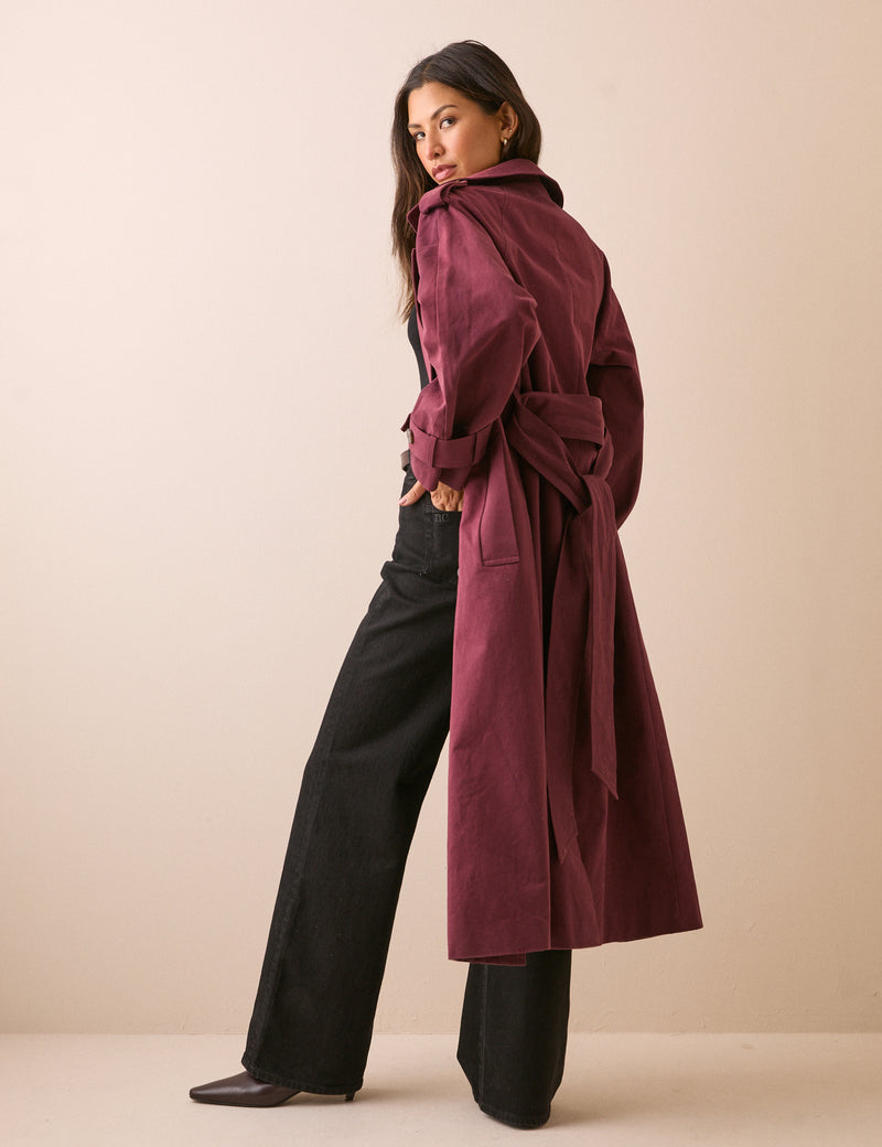 Burgundy Okasan Trench Coat