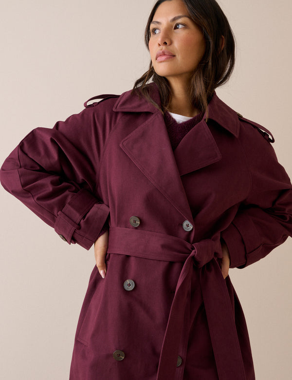 Burgundy Okasan Trench Coat