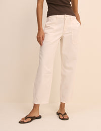 Ecru Utility Pocket Trousers
