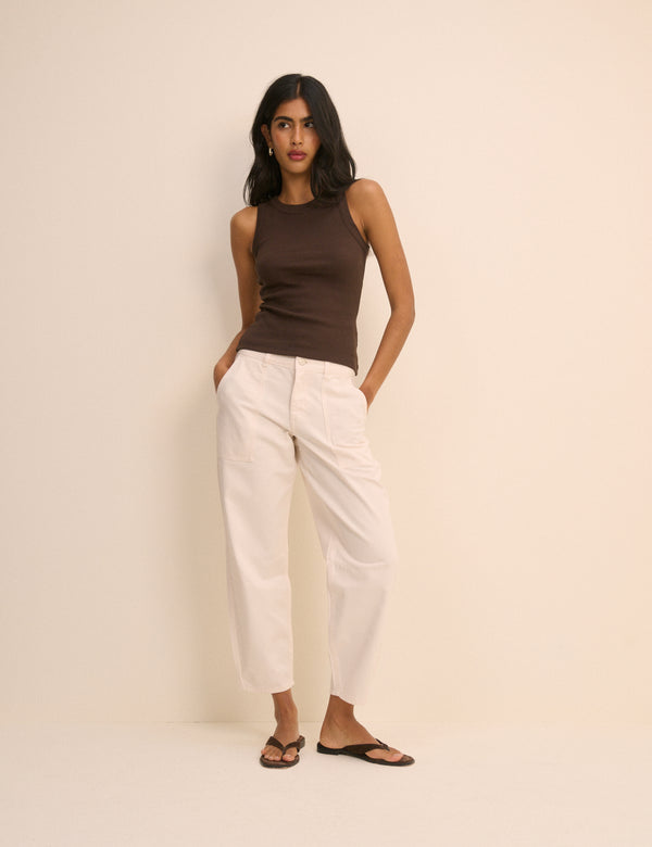 Ecru Utility Pocket Trousers