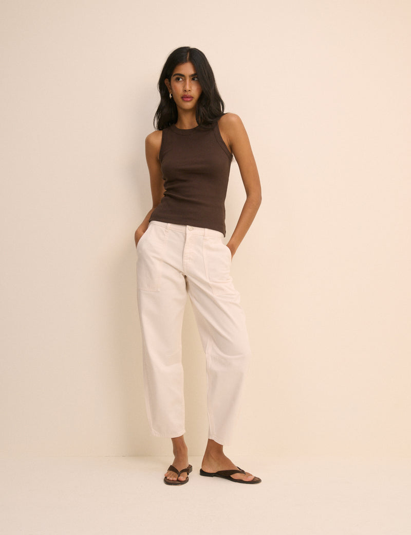 Ecru Utility Pocket Trousers