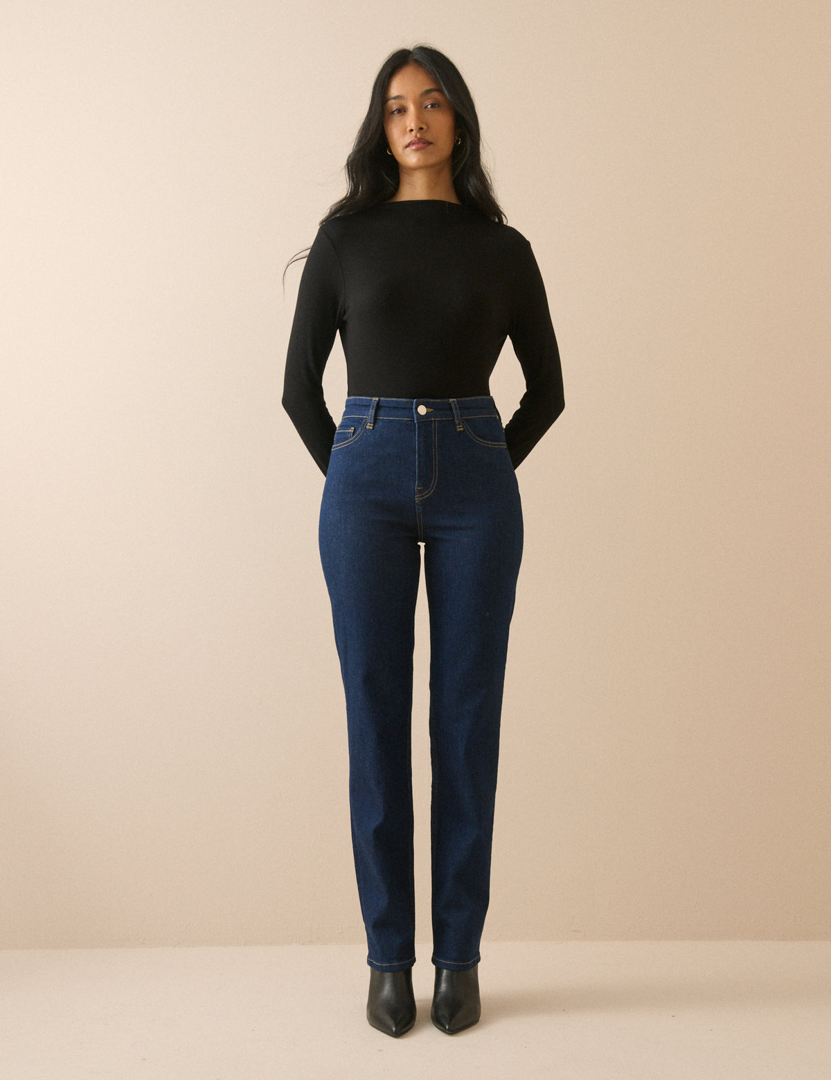 Dark Blue High Rise Golders Slim Leg Jeans