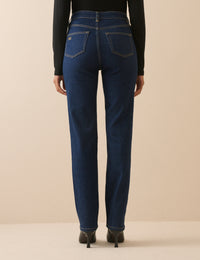 Dark Blue High Rise Golders Straight Leg Jeans